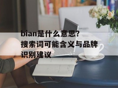 bian是什么意思？搜索词可能含义与品牌识别建议
